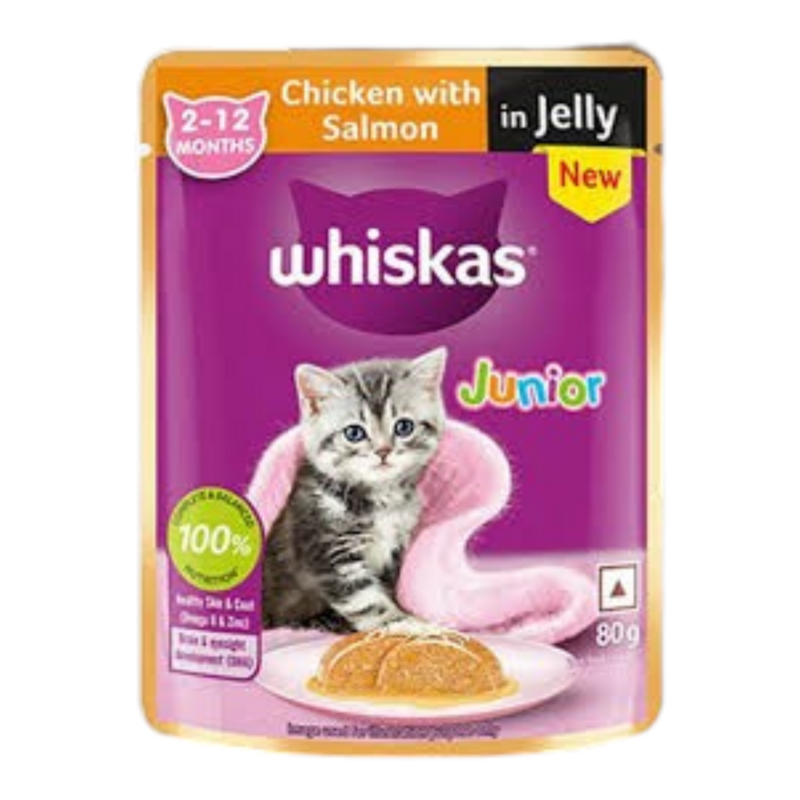 Whiskas Junior Cat Food Chicken With Salmon In Jelly