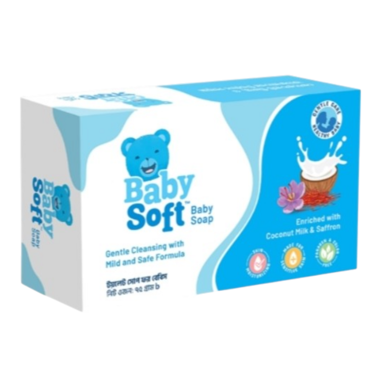 Baby Soft Baby Soap- Gentle Cleansing with Mild and Safe Formula