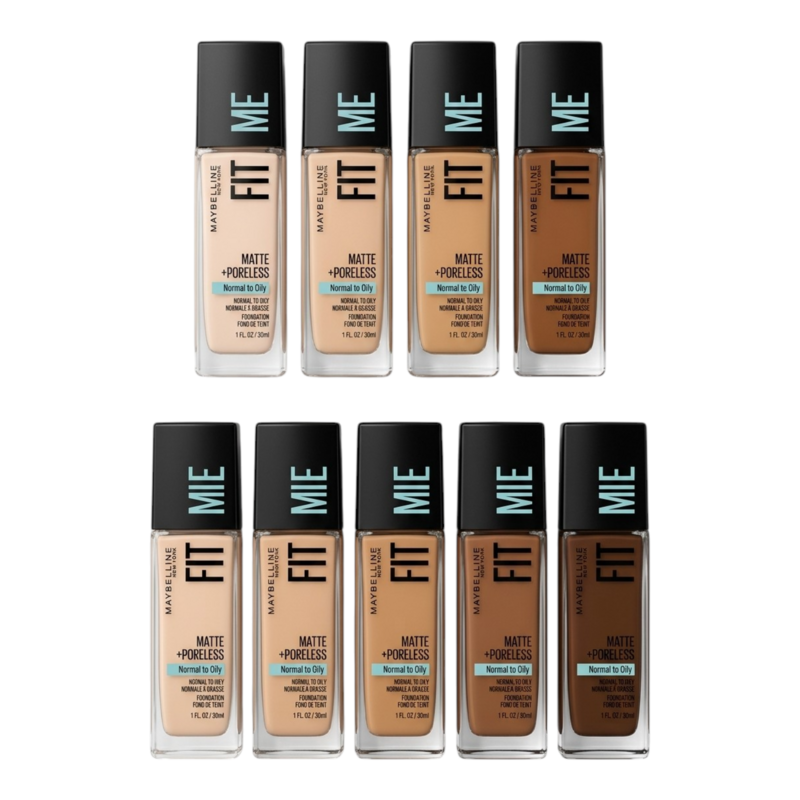 MAYBELLINE NEW YORK FIT ME MATTE + PORELESS LIQUID FOUNDATION GLASS BOTTLE