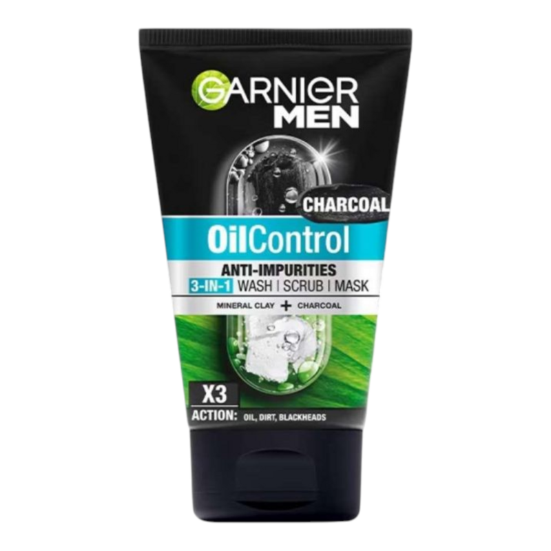 Garnier Men Face Wash Charcoal 3-in-1 Foam