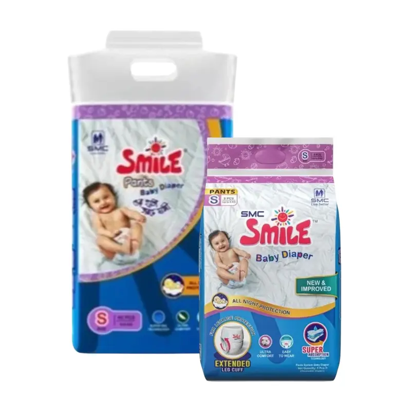 Smile Pant System Baby Diaper (Size-S)(4-8kg)