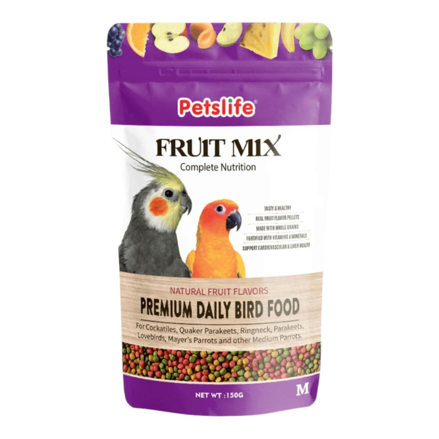 Petslife Medium Bird Food, Fruit Mix Complete Nutrition