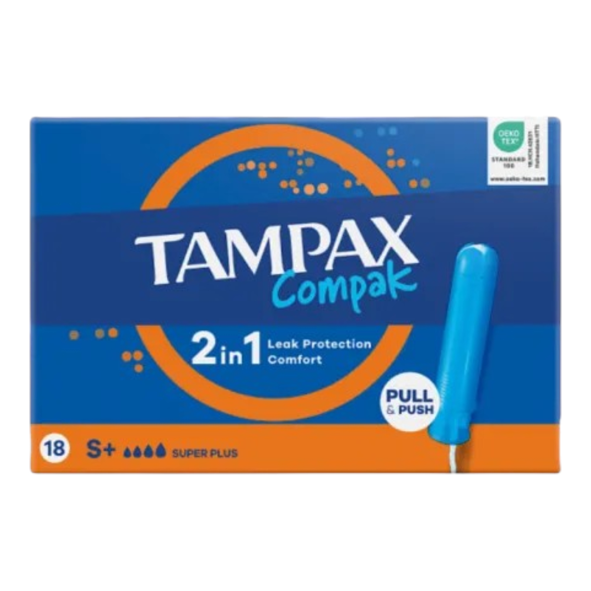 Tampax Compak 2in1 Leak Protection Comfort Pull & Push Super Plus Tampons