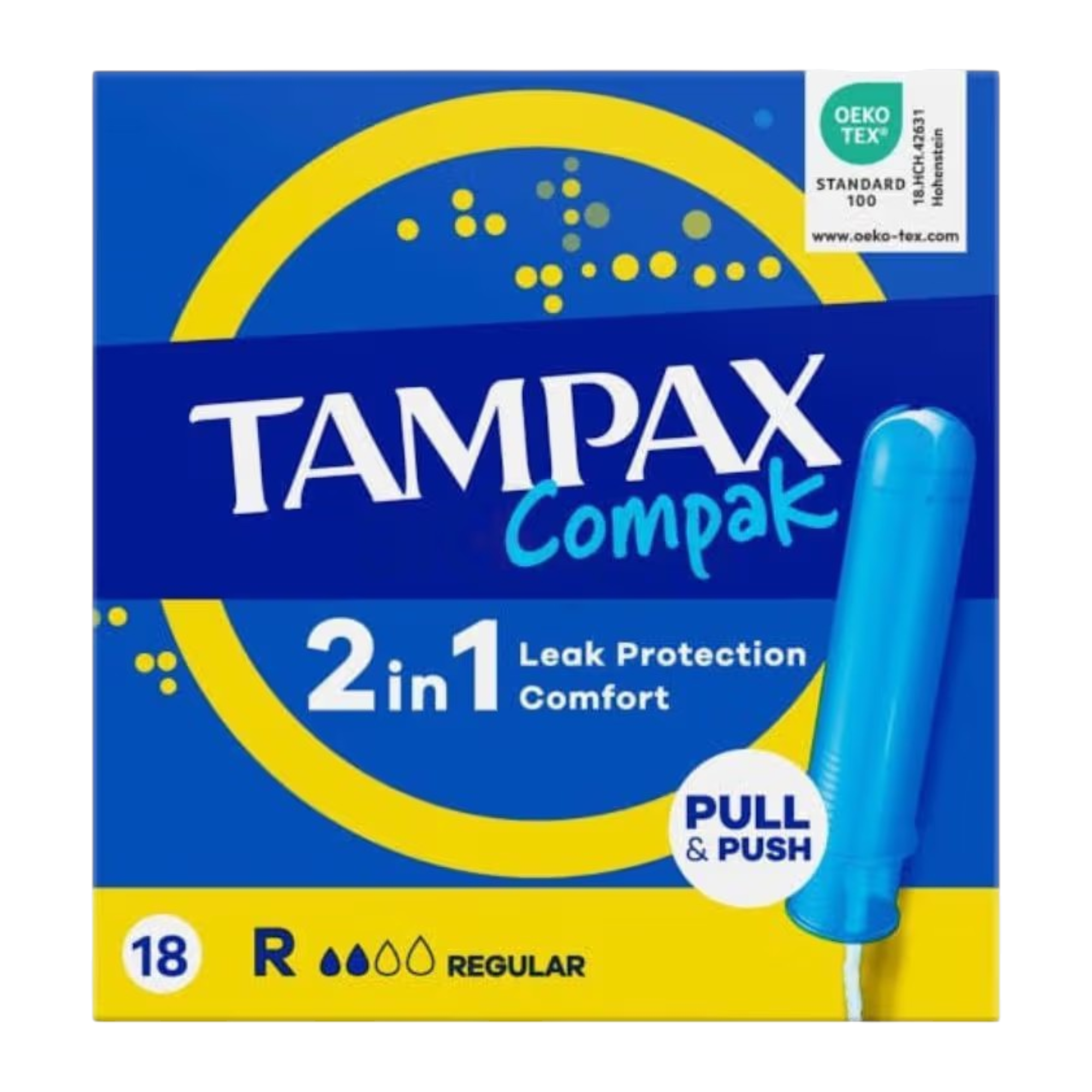 Tampax Compak 2in1 lack Protection Comfort Pull & Push Regular Tampons