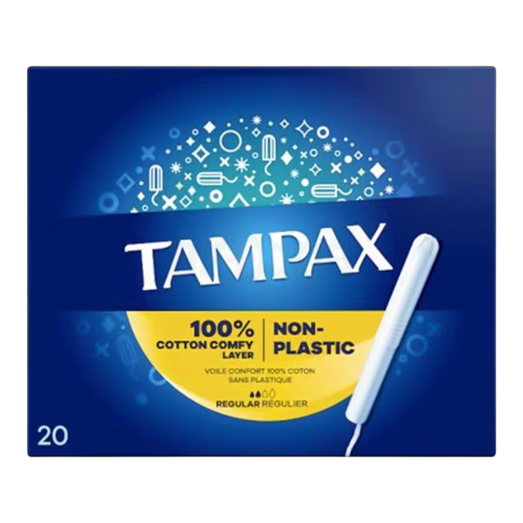 Tampax 100% Cotton Comfy Layer Non Plastic Regular Tampons