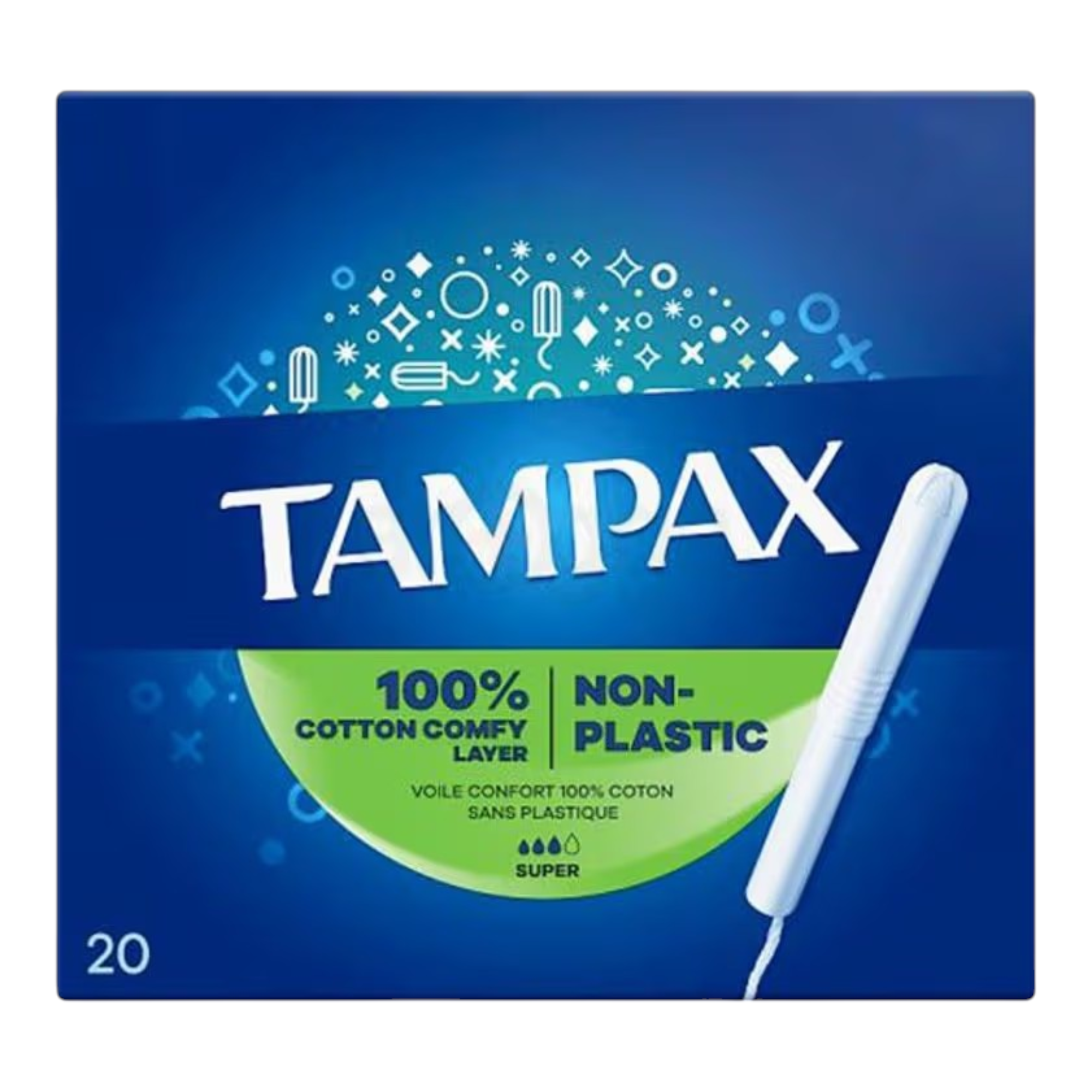 Tampax 100% Cotton Comfy Layer Non Plastic Super Tampons