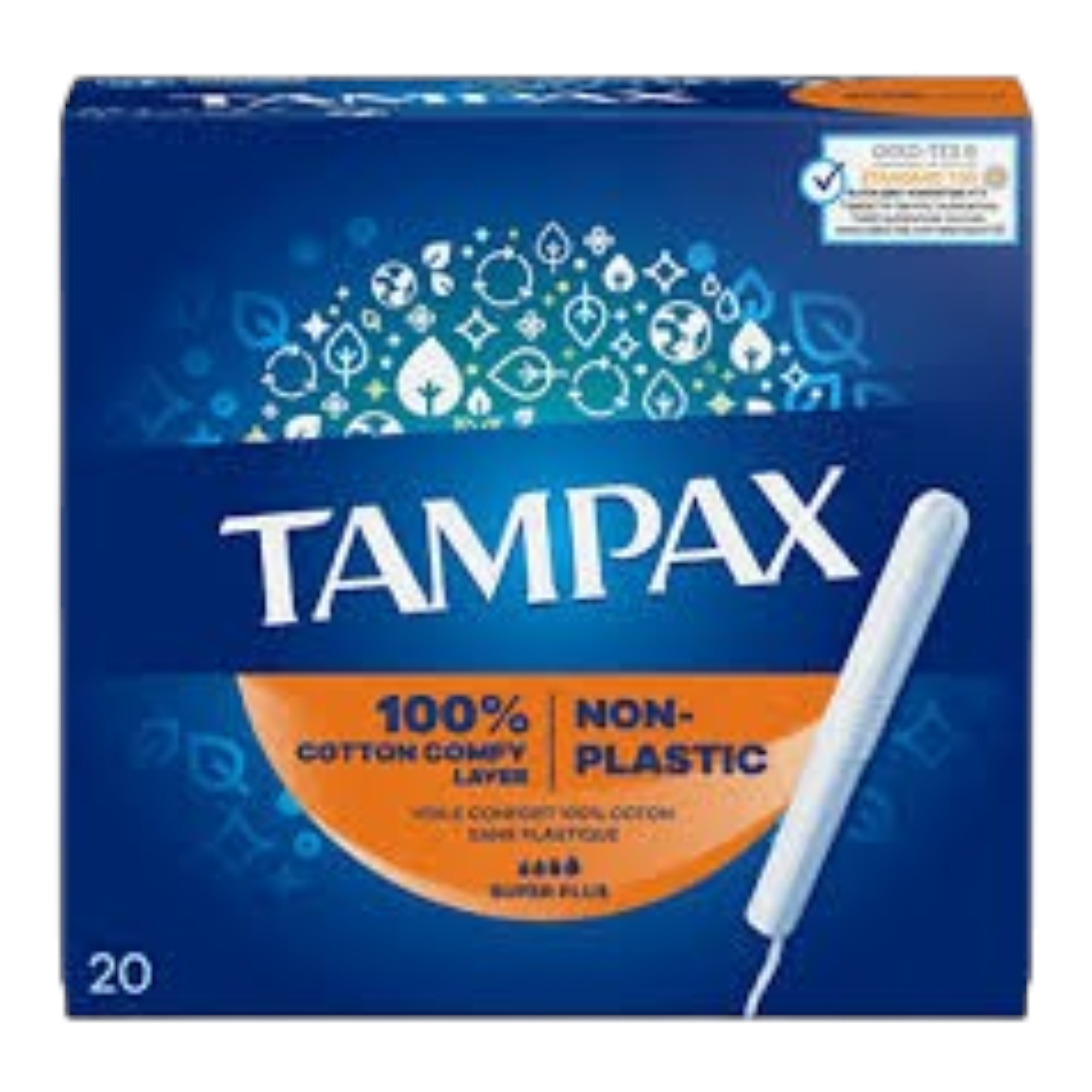 Tampax 100% Cotton Comfy Layer Non Plastic Super Plus Tampons 