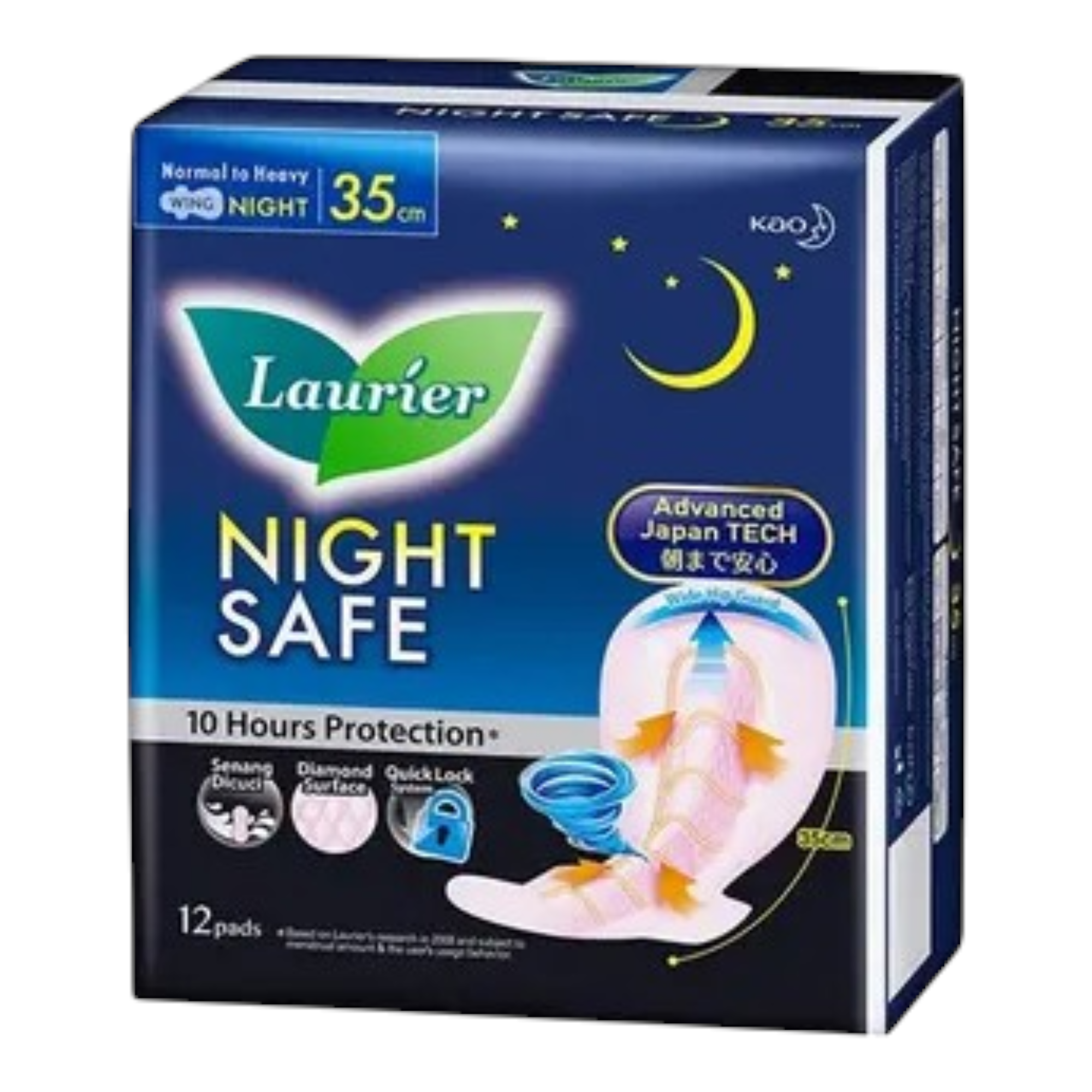 Laurier Night Safe Sanitary Napkins 35cm