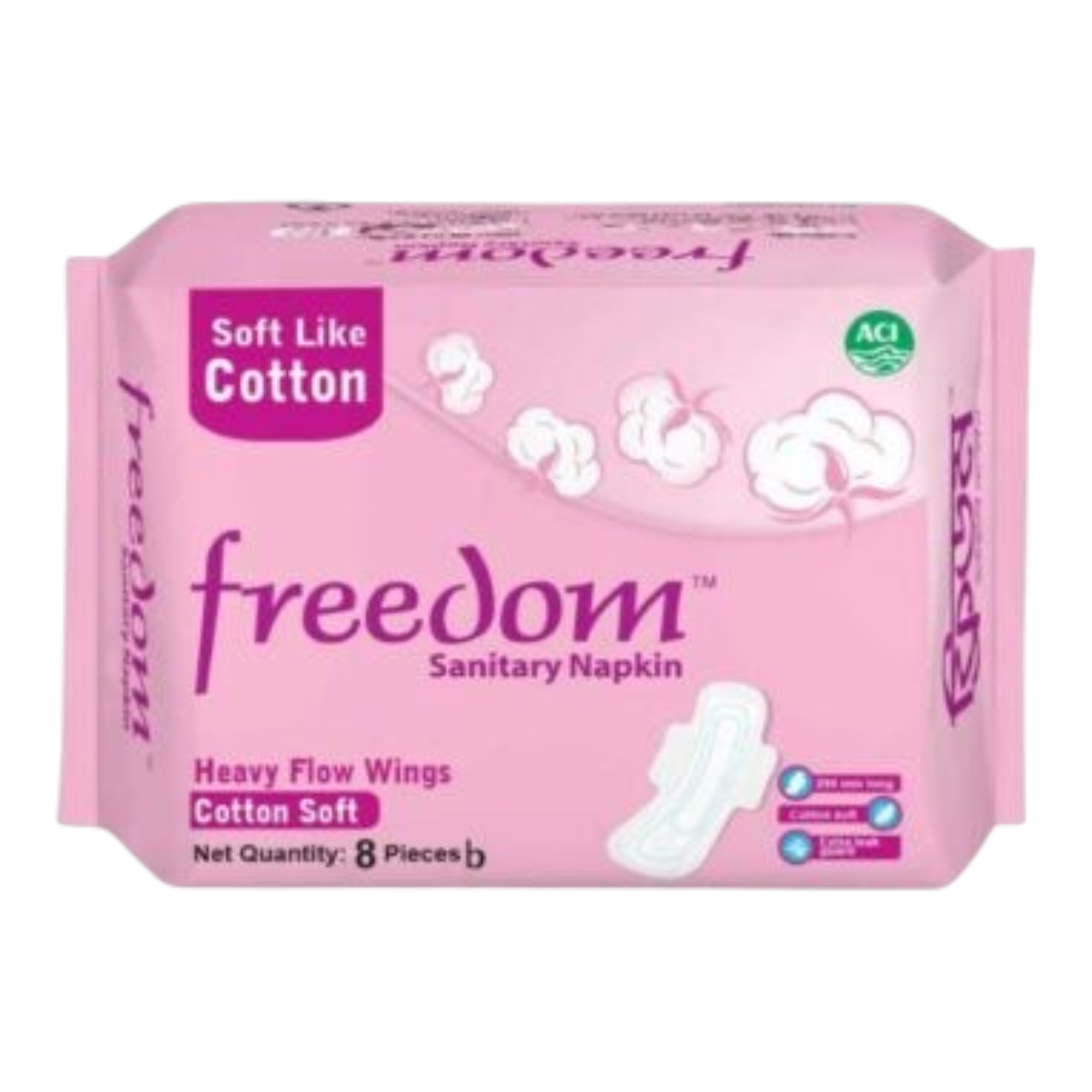 Freedom Sanitary Napkin Heavy Flow Wings Soft Cotton