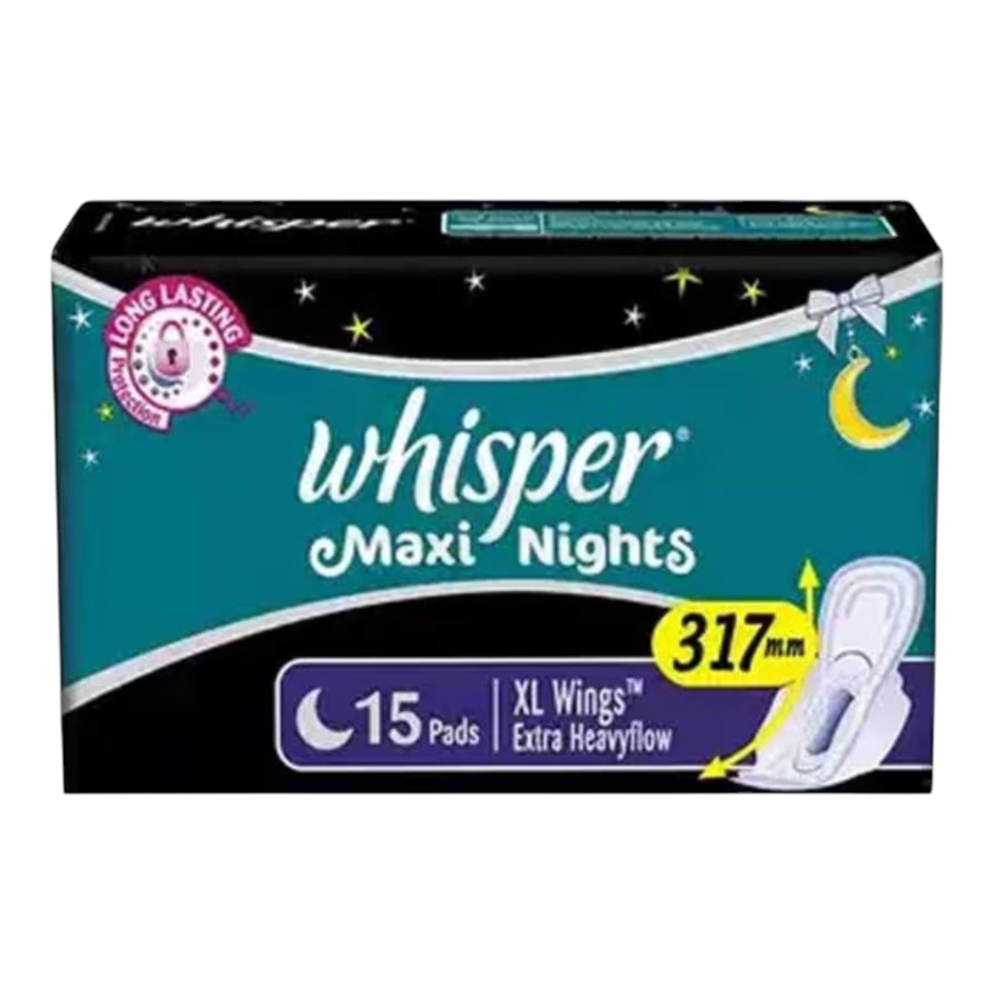 Whisper Sanitary Napkin Maxi Night XL Wings (317mm)