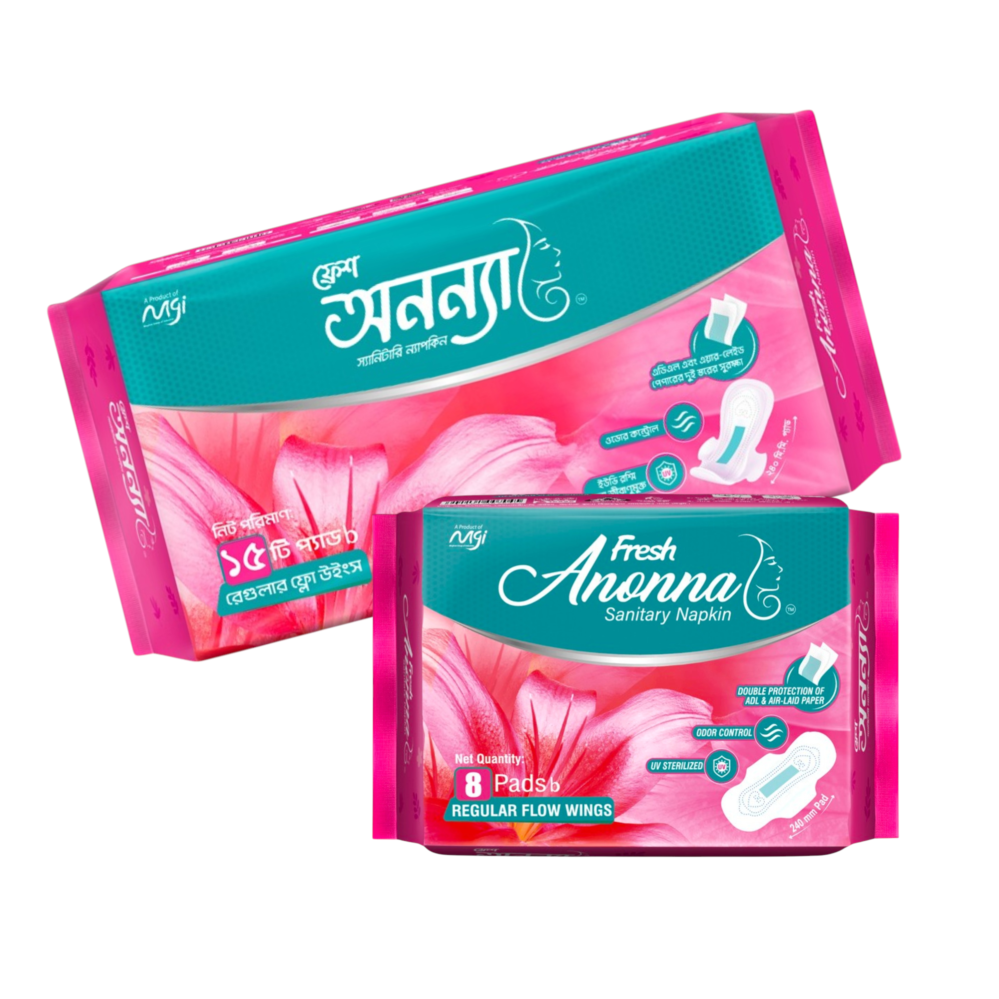 Fresh Anonna Sanitary Napkin Regular Flow Wings 240mm