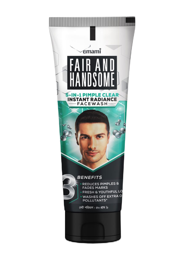 Emami Fair and Handsome 5-in-1 Pimple Clear Instant Radiance Face Wash – 50g