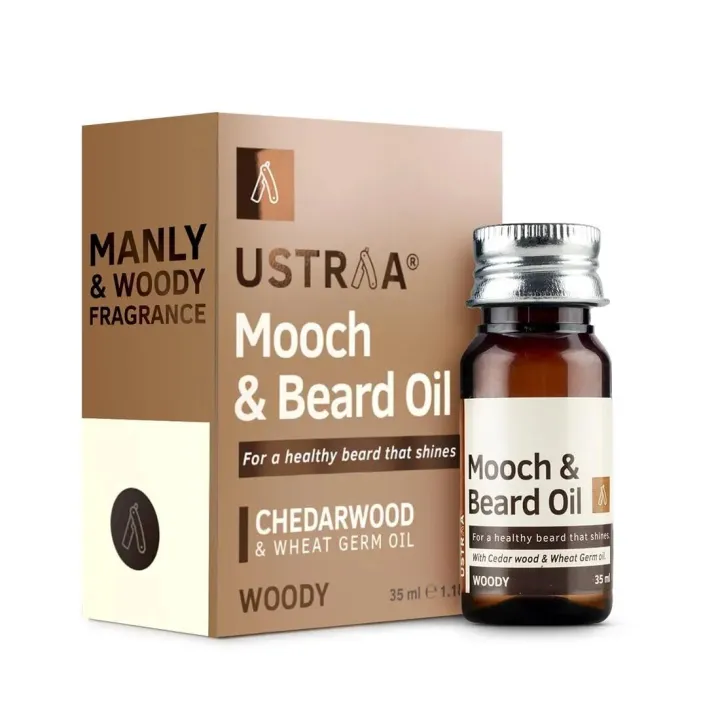 USTলRAA  Mooch & Beard Oil  For a healthy beard that shines NES  Cheddar wood & WHEAT GERM OIL WOODY