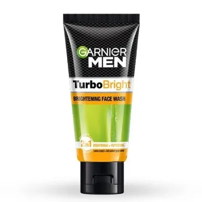 Garnier Men Turbo Bright Brightening Lemon Extract + Anti-Oxidant Grape Water Face Wash