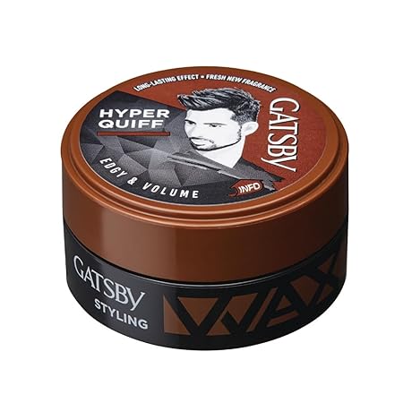Gatsby Hair Styling Wax - Edgy & Volume, For Hyper Quiff Style, Non Sticky, Volumizing Finish, Anytime Re-Stylable, Easy Wash Off - 75gm