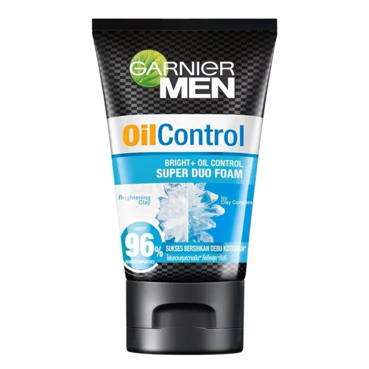 Garnier Men Oil Control Bright + Oil Control Super Duo Foam Face Wash For Men
