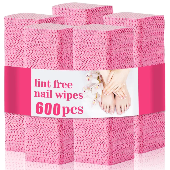 600pcs Cotton Gel Nail Polish Remover Wipes Nail Cleaning Pads