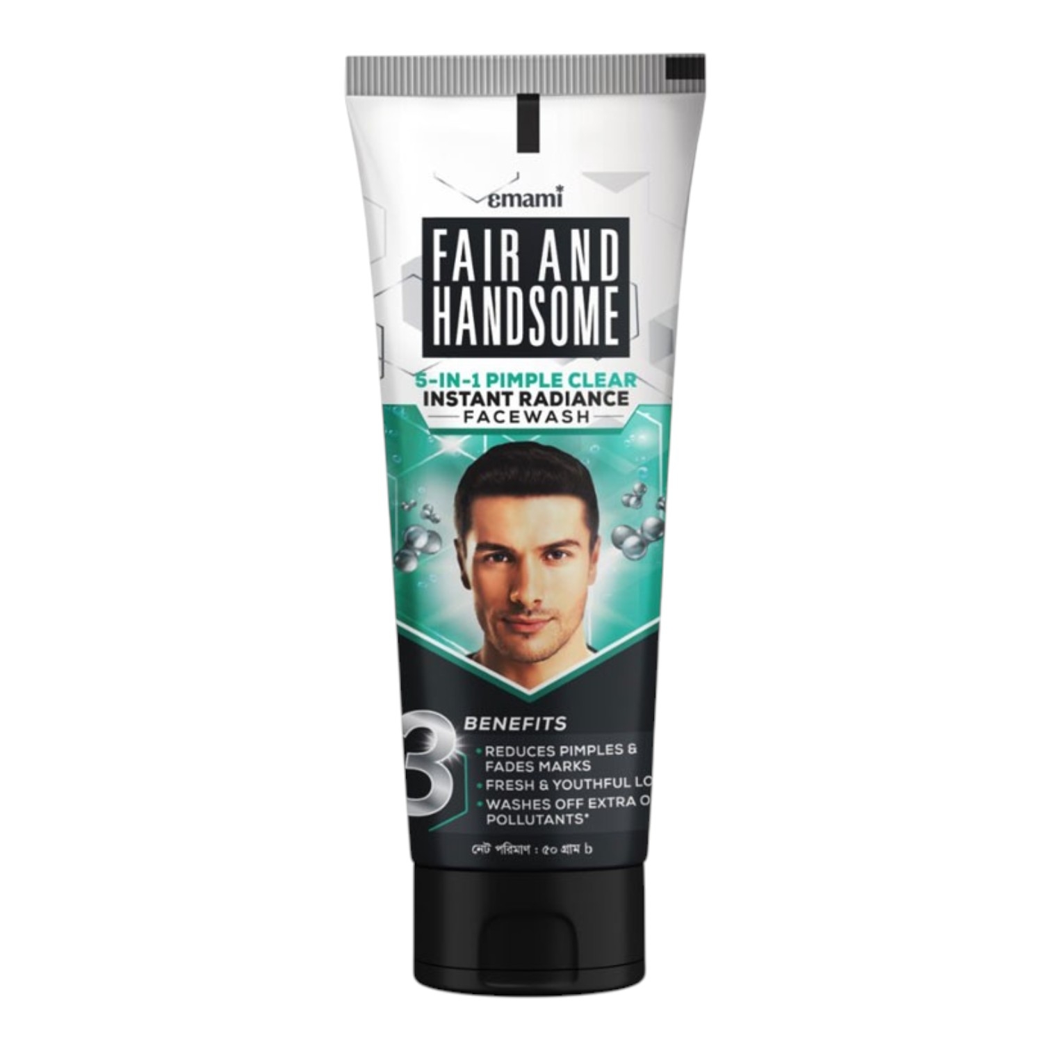 Emami Fair and Handsome 5-in-1 Pimple Clear Instant Radiance Face Wash – 50g