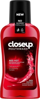 Closeup Red Hot Mouthwash