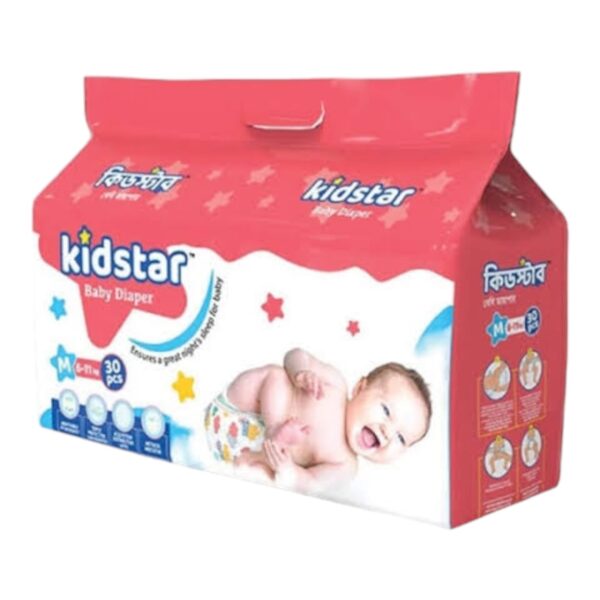 Kidstar Belt Style Baby Diaper (M size 30pcs)